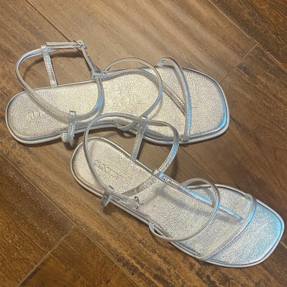 Old Navy Metallic Silver Sandals